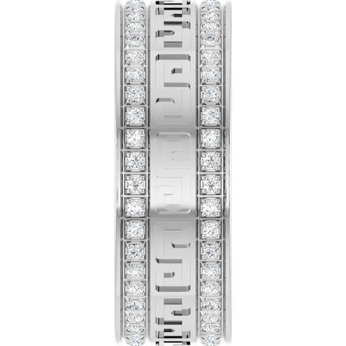10k White Gold Greek Key Pattern Band