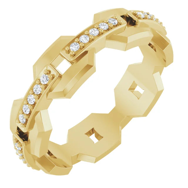 14K Yellow Gold 1/5 CTW Natural Diamond Band