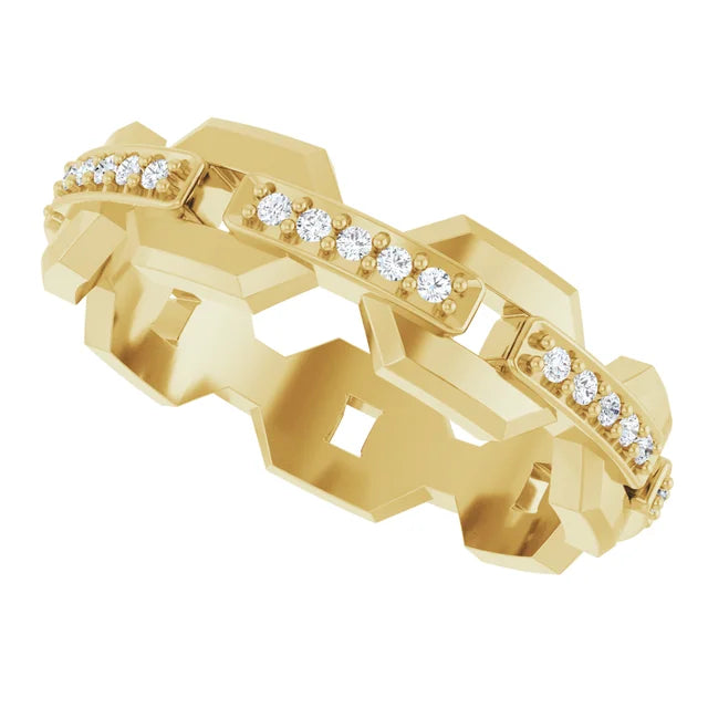 14K Yellow Gold 1/5 CTW Natural Diamond Band
