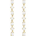 Luminous Layers: 1.15ctw Round and Oval Diamond Dangle 14k Yellow Gold