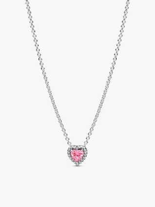 Sparkling Pink Heart Necklace