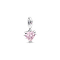 Pink Family Tree & Heart Dangle Charm