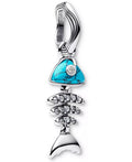 Turquoise-Colored Fishbone Dangle Charm