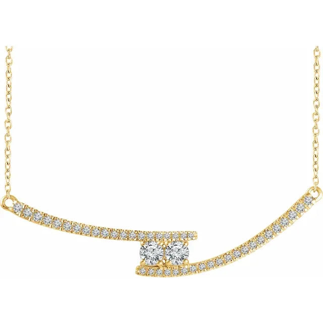 2 Stone 2ct Bypass Pendant