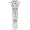 2 1/2cttw Round Cut Split Shank French Halo