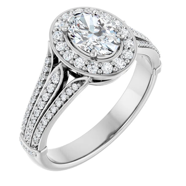 10k Vintage Oval Halo
