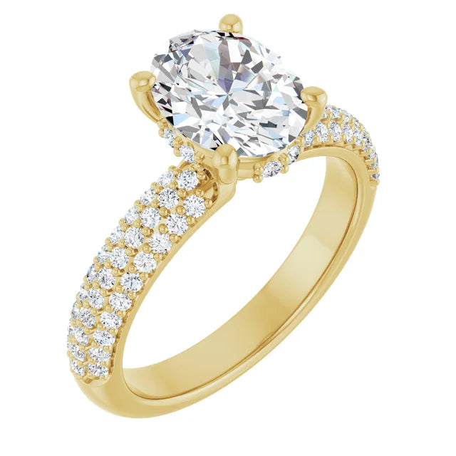 10K Yellow Gold Pavé Hidden Halo