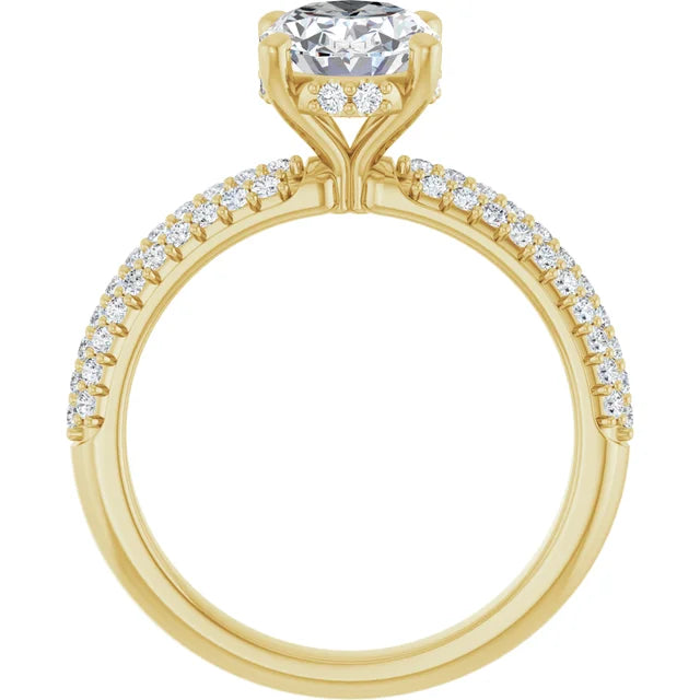 10K Yellow Gold Pavé Hidden Halo