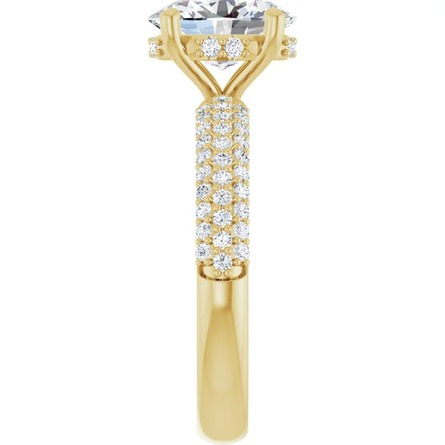 10K Yellow Gold Pavé Hidden Halo