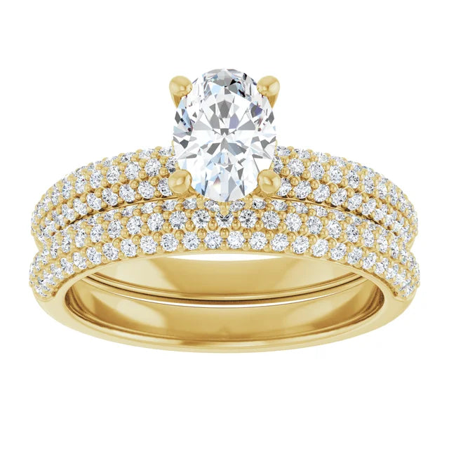 10K Yellow Gold Pavé Hidden Halo
