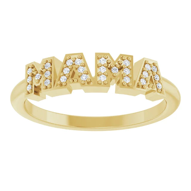 14K Yellow Gold .06 CTW Natural Diamond Mama Ring