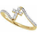 14K Yellow Gold 1/4 CTW Lab-Grown Diamond Cross Ring