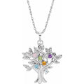 10K White Gold 6-stone My Tree™ Family 18" Necklace
